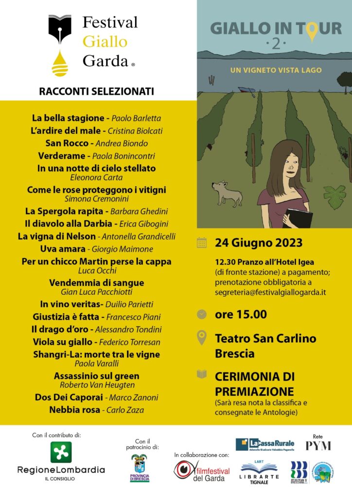 “Giallo in Tour 2” al Teatro San Carlino di Brescia Saranno premiati i racconti nati dal connubio lago-vigneto