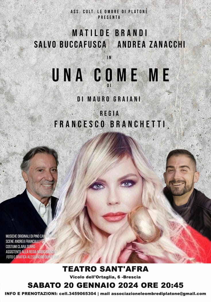 Una come me, sabato 20 gennaio Matilde Brandi in scena al Teatro Sant'Afra