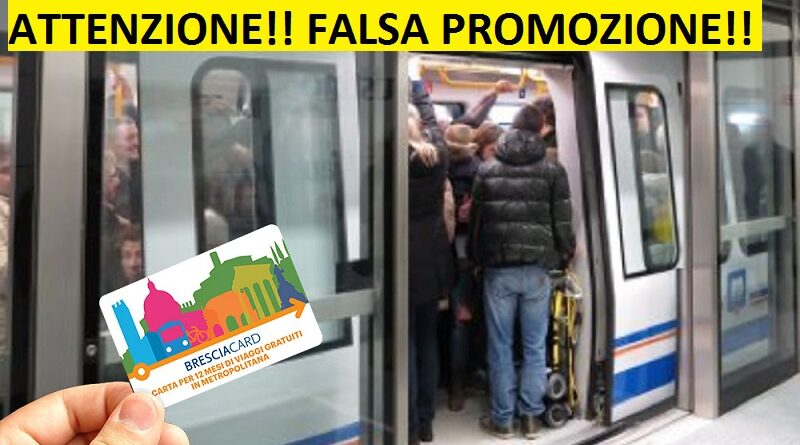 Metro di Brescia: attenzione ai social! Gira una falsa iniziativa promozionale attribuita al gruppo.