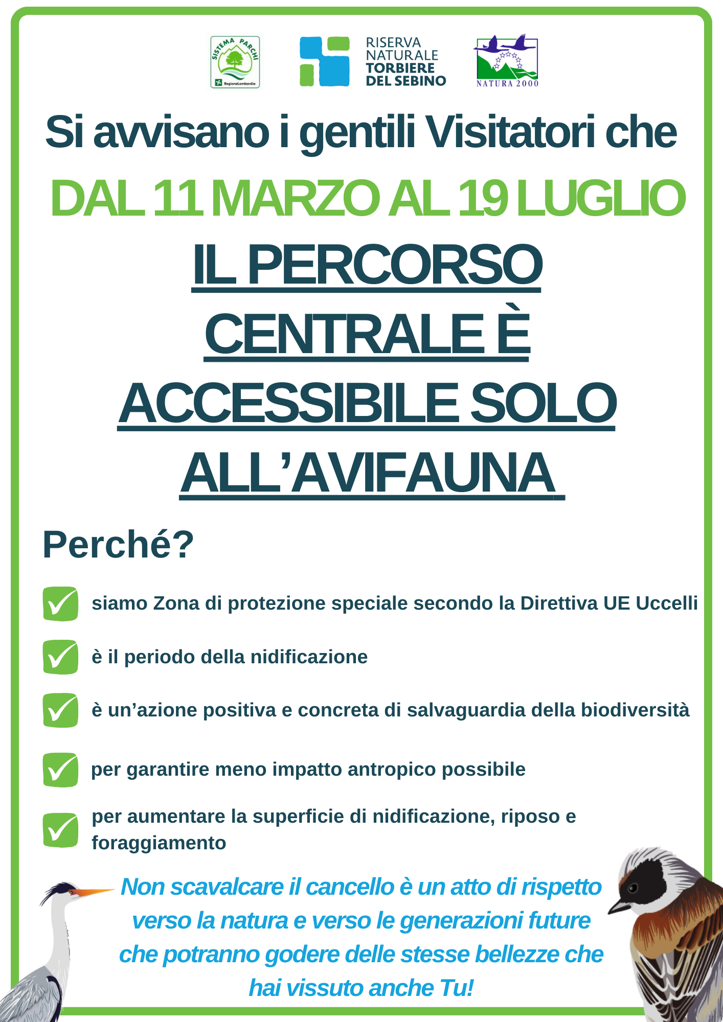 Torbiere del Sebino, si apre la stagione ma fino al 19 luglio 2024 il percorso centrale sarà accessibile solo all’avifauna