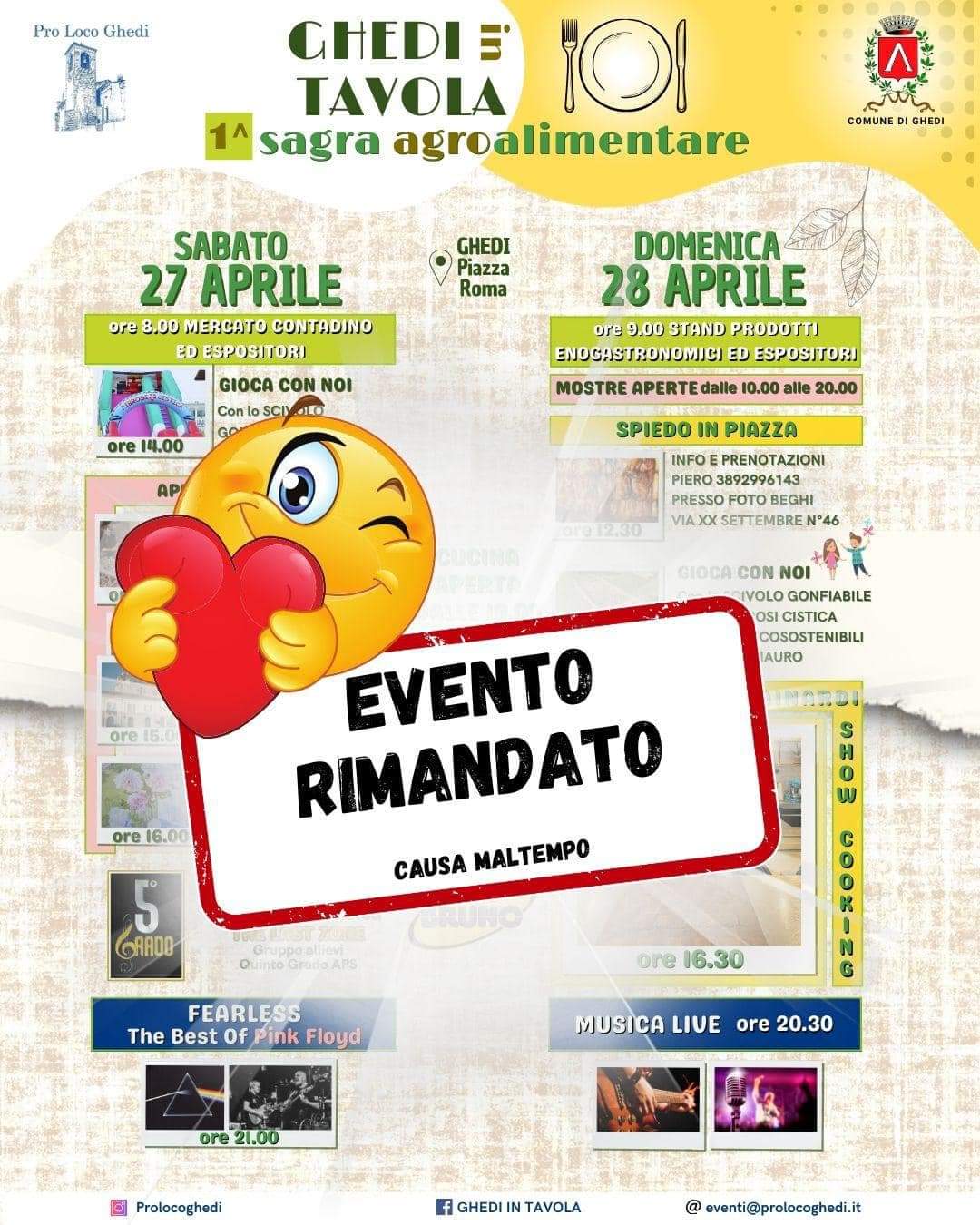 !!EVENTO RIMANDATO !! Nasce la prima edizione di “Ghedi in Tavola”